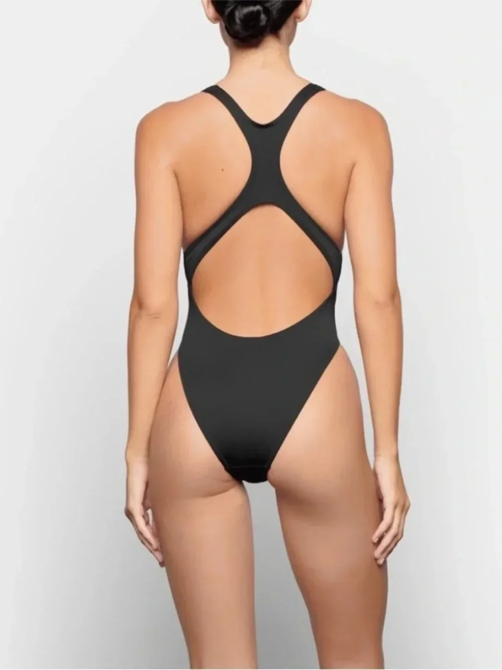 Skims Swim Cut Out Monokini Onyx Black Swimsuit -NWT